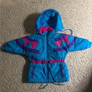 Vintage New Face 2T Blue and Pink Puffer Jacket